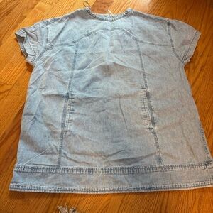 ⭐️Free People Light Blue Denim Short Sleeve Tee